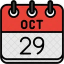 Octubre Dias Del Calendario Hora Y Fecha Icono