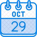 Octubre Dias Del Calendario Hora Y Fecha Icono