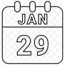 Janeiro Data Calendario Ícone
