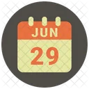 Junho Data Calendario Ícone