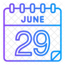 29 Juni Juni Kalendertag Symbol