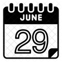 29 Juni Juni Kalendertag Symbol