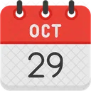 October Calendar Days Time And Date Icon