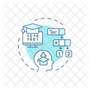2D thin line acquire necessary skills icon concept  Icon