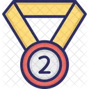 2 Da Posicion Medalla Lugar Icono