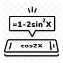 Formula 2 X Formula Cos Formula Trigonometrica Ícone