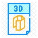 3 D File Printing Icon