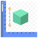 3 D Cube Measure  Icon