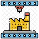 3 D Industry Digital Factory Factory Icon