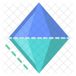 3D Rechteckige Doppelpyramide  Symbol