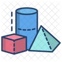 3 D Shapes 3 D Cube 3 D Pyramid Icon