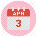 3 De Abril Fecha 3 3 De Abril Icono