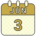 Junio Fecha Calendario Icon