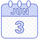 Junio Fecha Calendario Icon