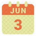 Junio Fecha Calendario Icono