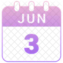 Junio Fecha Calendario Icon