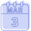 Marzo Fecha Calendario Icono