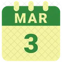 Marzo Fecha Calendario Icon