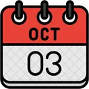 Octubre Dias Del Calendario Hora Y Fecha Icono