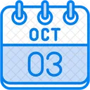 Octubre Dias Del Calendario Hora Y Fecha Icono