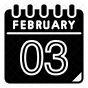 3 Februar Februar Kalender Symbol