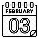 3 Februar Februar Kalender Symbol