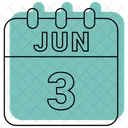 Juin Date Calendrier Icône