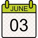 3 June Date Month Icono