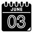 3 Juni Juni Kalendertag Symbol