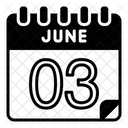 3 Juni Juni Kalendertag Symbol