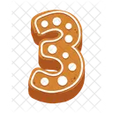숫자 3 개 쿠키 쿠키 비스킷 아이콘