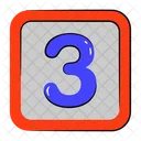 3 Number Number 3 Icon