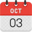 October Calendar Days Time And Date Icon