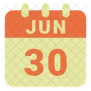 Junio Fecha Calendario Icono