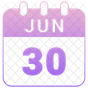 Junio Fecha Calendario Icono