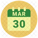 Marzo Fecha Calendario Icon