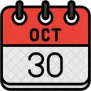 Octubre Dias Del Calendario Hora Y Fecha Icono