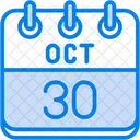 Octubre Dias Del Calendario Hora Y Fecha Icono