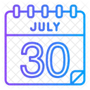 30 Juillet Juillet Jour Calendaire Icône