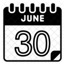 30 Juni Juni Kalendertag Symbol