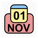 Noviembre Calendario Fecha Icono