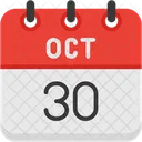 October Calendar Days Time And Date Icon