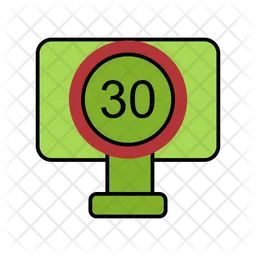 30 Speed Limit  Icon