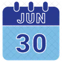Junho Data Calendario Ícone