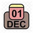 Diciembre Calendario Fecha Icono