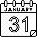 Janeiro Calendario Data Ícone