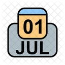 Julio Calendario Fecha Icono