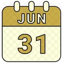 Junio Fecha Calendario Icono