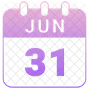 Junio Fecha Calendario Icono