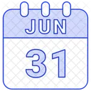 Junio Fecha Calendario Icono